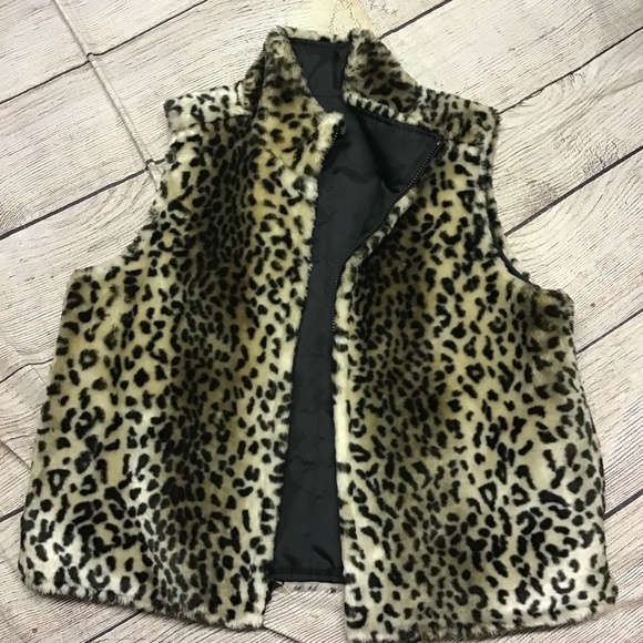Pacific rose reversible vest animal prints /Black on the reversible side SZ LG - Picture 1 of 4
